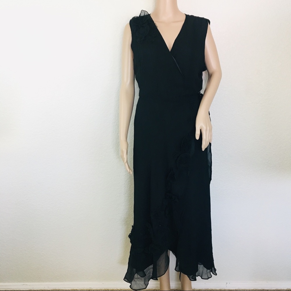ECI Vintage Silk Wrap Dress, Size 12